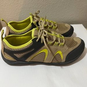 Lands End Walking Shoes Womens 8 1/2 D Brown Green Sneakers Hiking